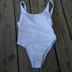 Nwot white red white blue side stripe